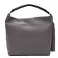 Pompei Donatella Gray Leather Shoulder Bag