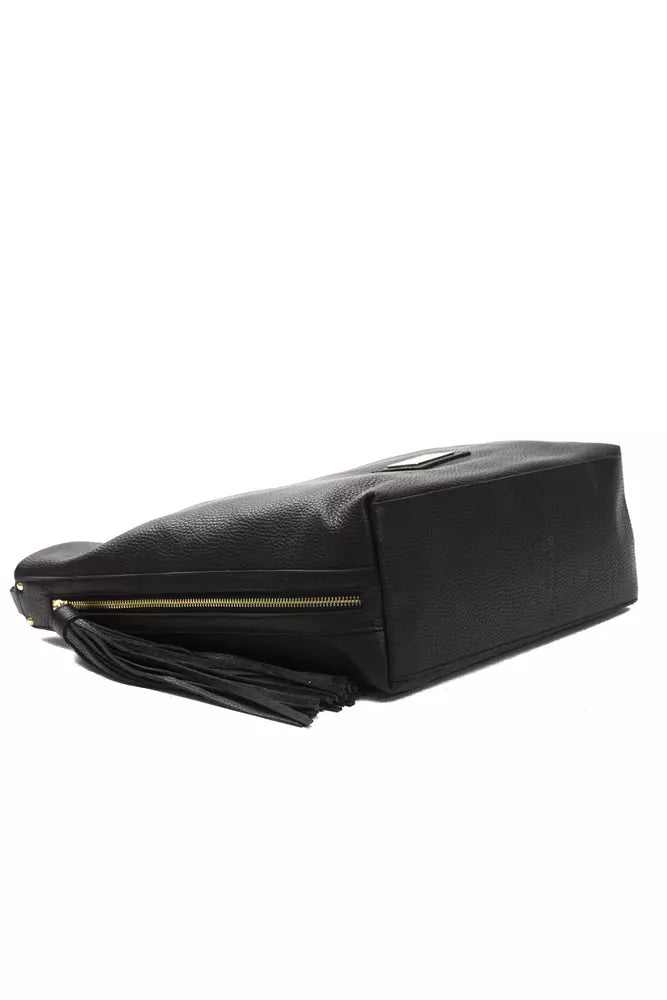 Pompei Donatella Black Leather Shoulder Bag