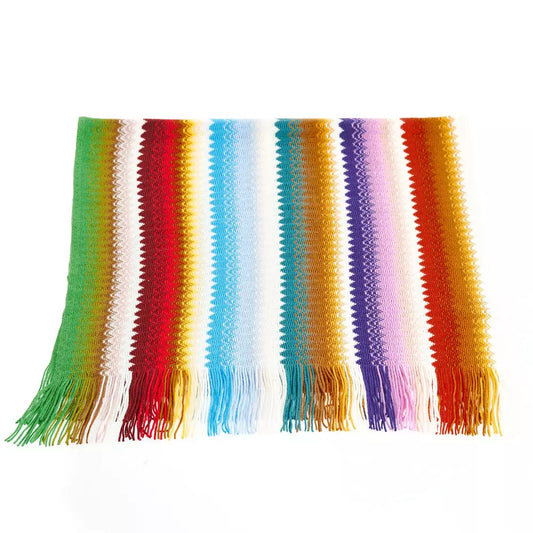 Missoni Chic Geometric Patterned Scarf with Fringes