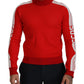 GCDS Red Wool Logo Printed Crew Neck Men Pullover Sweater