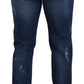 Dolce & Gabbana Blue Cotton Tattered Men Denim Jeans