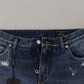 Dolce & Gabbana Blue Cotton Tattered Men Denim Jeans