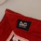 Dolce & Gabbana Chic Red Cotton Denim Pants