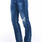 Frankie Morello Blue Cotton Jeans & Pant