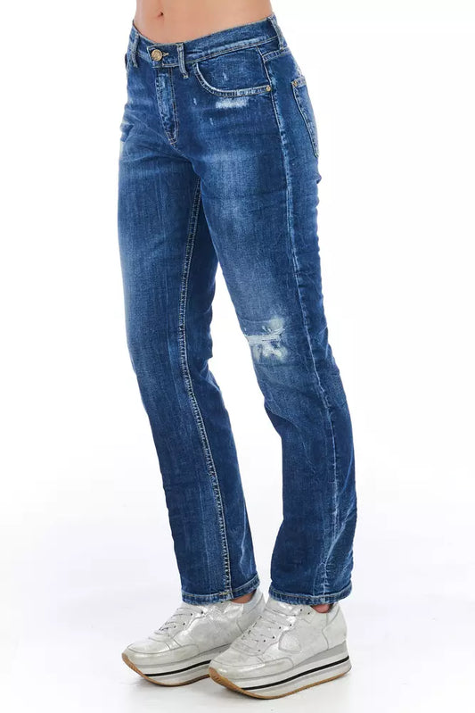 Frankie Morello Blue Cotton Jeans & Pant