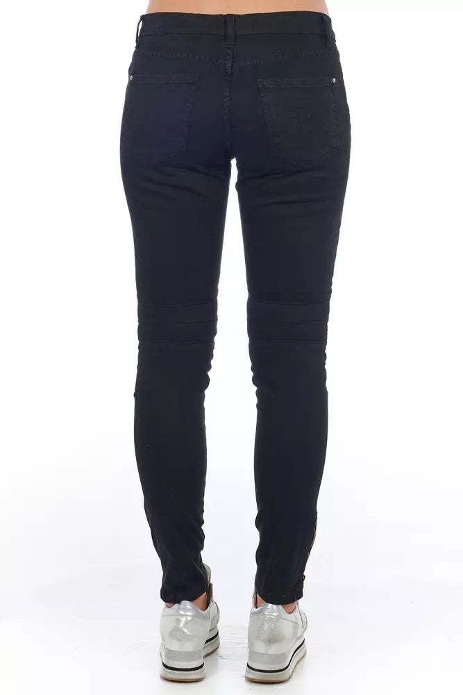 Frankie Morello Black Cotton Jeans & Pant