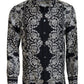 Dolce & Gabbana Blue Silk Floral Baroque Satin Casual Shirt