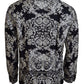 Dolce & Gabbana Blue Silk Floral Baroque Satin Casual Shirt