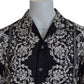 Dolce & Gabbana Blue Silk Floral Baroque Satin Casual Shirt