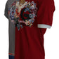 Dolce & Gabbana Red Gray Two Model DG Angel Crewneck  T-shirt