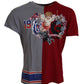 Dolce & Gabbana Red Gray Two Model DG Angel Crewneck  T-shirt