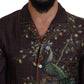 Dolce & Gabbana Bordeaux Ostrich Silk Satin Casual Mens Shirt