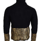 Dolce & Gabbana Black Gold Turtleneck Mohair Pullover Mens Sweater