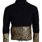 Dolce & Gabbana Black Gold Turtleneck Mohair Pullover Mens Sweater