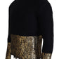 Dolce & Gabbana Black Gold Turtleneck Mohair Pullover Mens Sweater