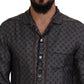 Dolce & Gabbana Gray Baroque Silk Satin Casual Shirt