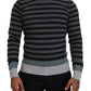 Dolce & Gabbana Black Gray Wool Logo Pullover Sweater