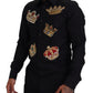 Dolce & Gabbana Black Gold Crown Slim Fit Dress Formal Shirt