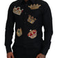 Dolce & Gabbana Black Gold Crown Slim Fit Dress Formal Shirt