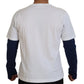 Dolce & Gabbana White Blue DG Crown Pullover Sweater