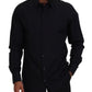 Dolce & Gabbana Black Gold Cotton Slim Fit Dress Mens Shirt