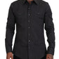 Dolce & Gabbana Gray SICILIA Slim Fit Stretch Dress Shirt