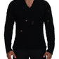 Dolce & Gabbana Black Wool V-neck Knitted Pullover Sweater