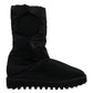 Dolce & Gabbana Black Boots Padded Mid Calf Winter Shoes