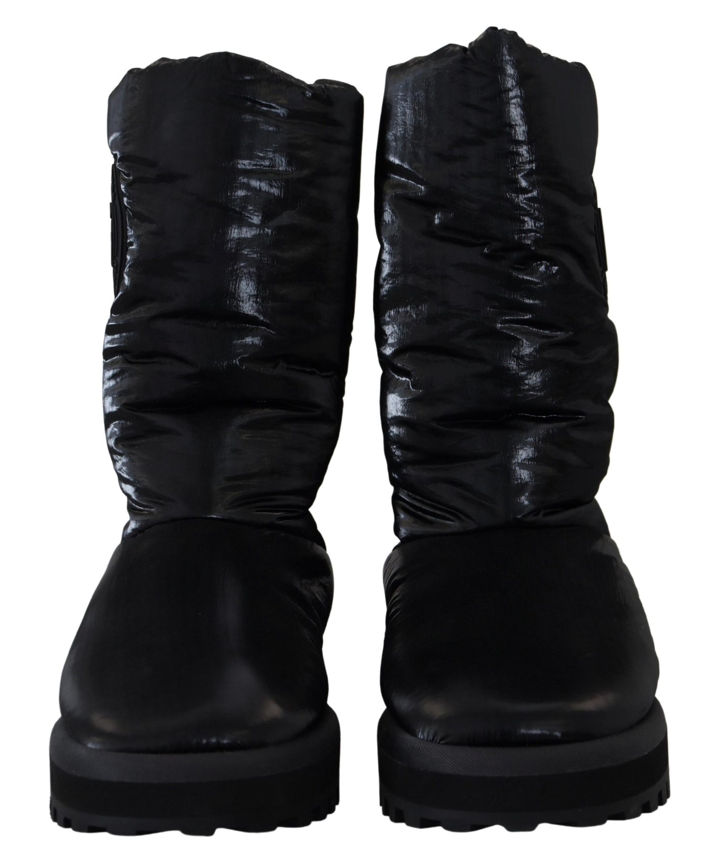 Dolce & Gabbana Black Boots Padded Mid Calf Winter Shoes