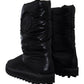 Dolce & Gabbana Black Boots Padded Mid Calf Winter Shoes