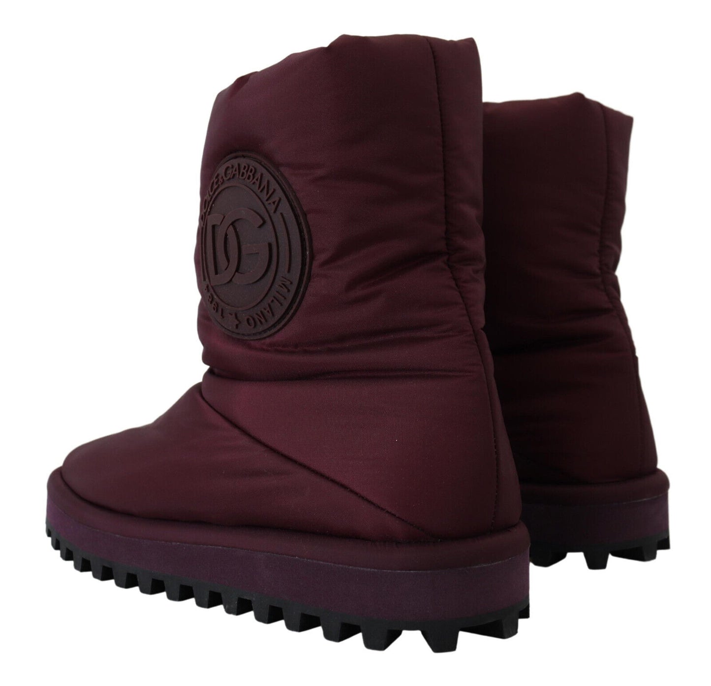 Dolce & Gabbana Bordeaux Padded Mid Calf Boots