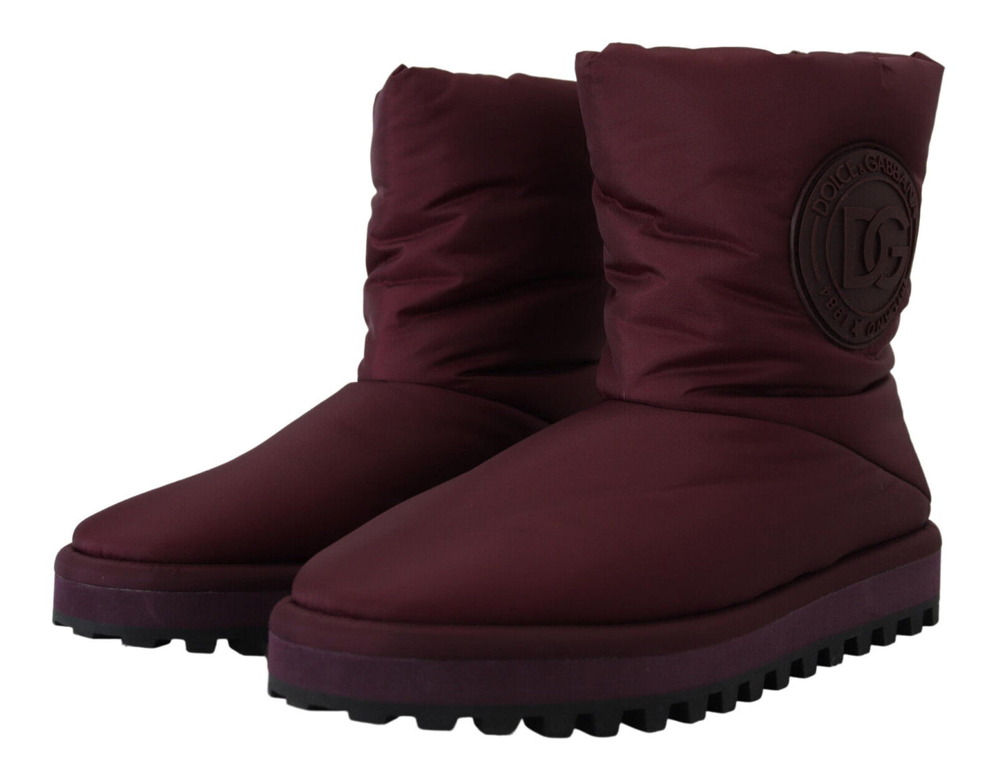 Dolce & Gabbana Bordeaux Padded Mid Calf Boots