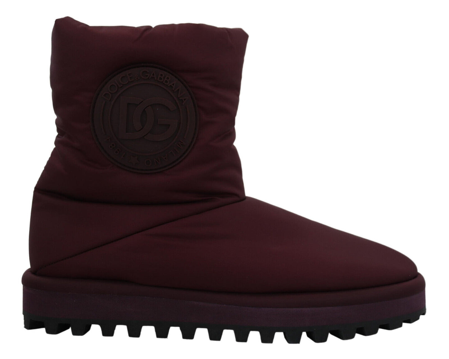 Dolce & Gabbana Bordeaux Padded Mid Calf Boots