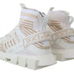 Dolce & Gabbana White Beige Sorrento Sneakers Shoes