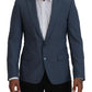 Dolce & Gabbana Blue Wool Stretch Slim Fit Jacket Blazer