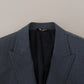 Dolce & Gabbana Blue Wool Stretch Slim Fit Jacket Blazer