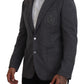 Dolce & Gabbana Gray Wool Stretch Slim Fit Jacket Blazer