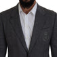 Dolce & Gabbana Gray Wool Stretch Slim Fit Jacket Blazer