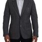 Dolce & Gabbana Gray Wool Stretch Slim Fit Jacket Blazer