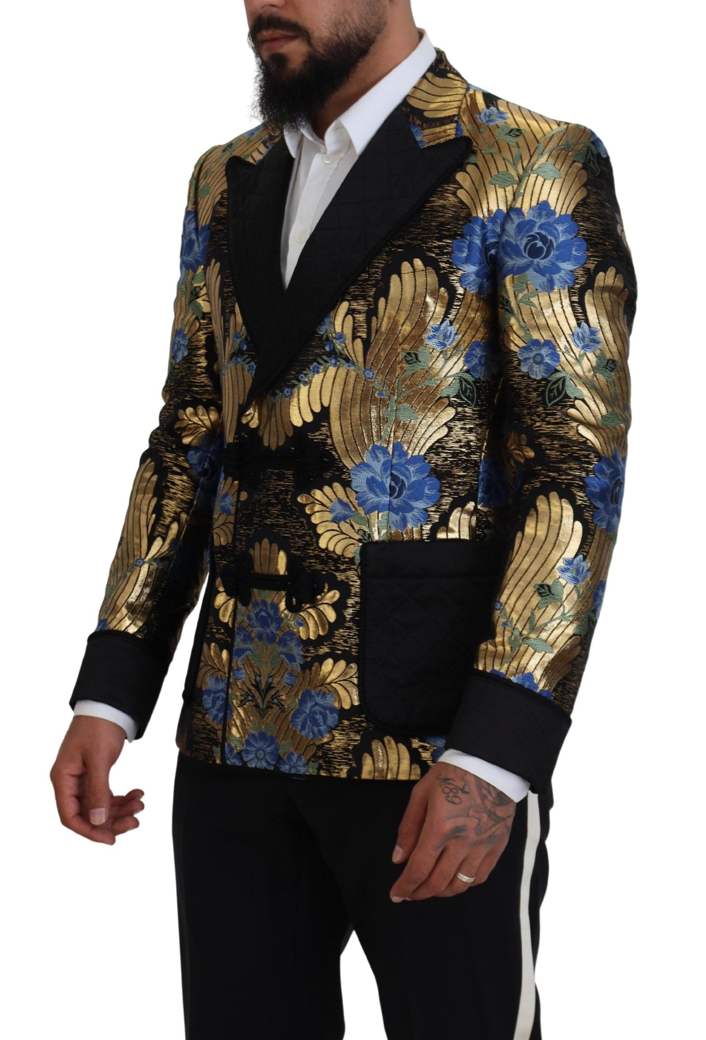 Dolce & Gabbana Gold Lurex Double Breasted Jacket Blazer