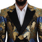 Dolce & Gabbana Gold Lurex Double Breasted Jacket Blazer