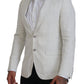 Dolce & Gabbana White Linen Slim Fit Jacket Blazer