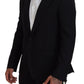 Dolce & Gabbana Black Wool Stretch Slim Fit Jacket  Blazer