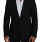 Dolce & Gabbana Black Wool Stretch Slim Fit Jacket  Blazer