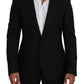 Dolce & Gabbana Black Wool Stretch Slim Fit Jacket  Blazer