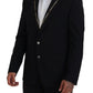 Dolce & Gabbana Black Wool Stretch Slim Fit Jacket Blazer