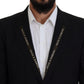 Dolce & Gabbana Black Wool Stretch Slim Fit Jacket Blazer