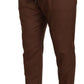 Dolce & Gabbana Brown Cashmere Men Drawstring Jogger Pants