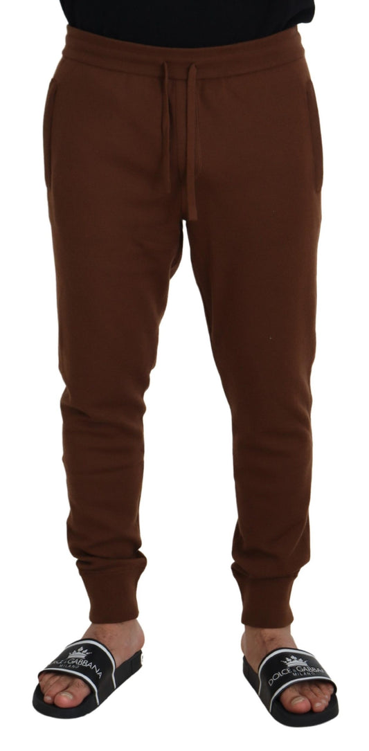 Dolce & Gabbana Brown Cashmere Drawstring Jogger Pants