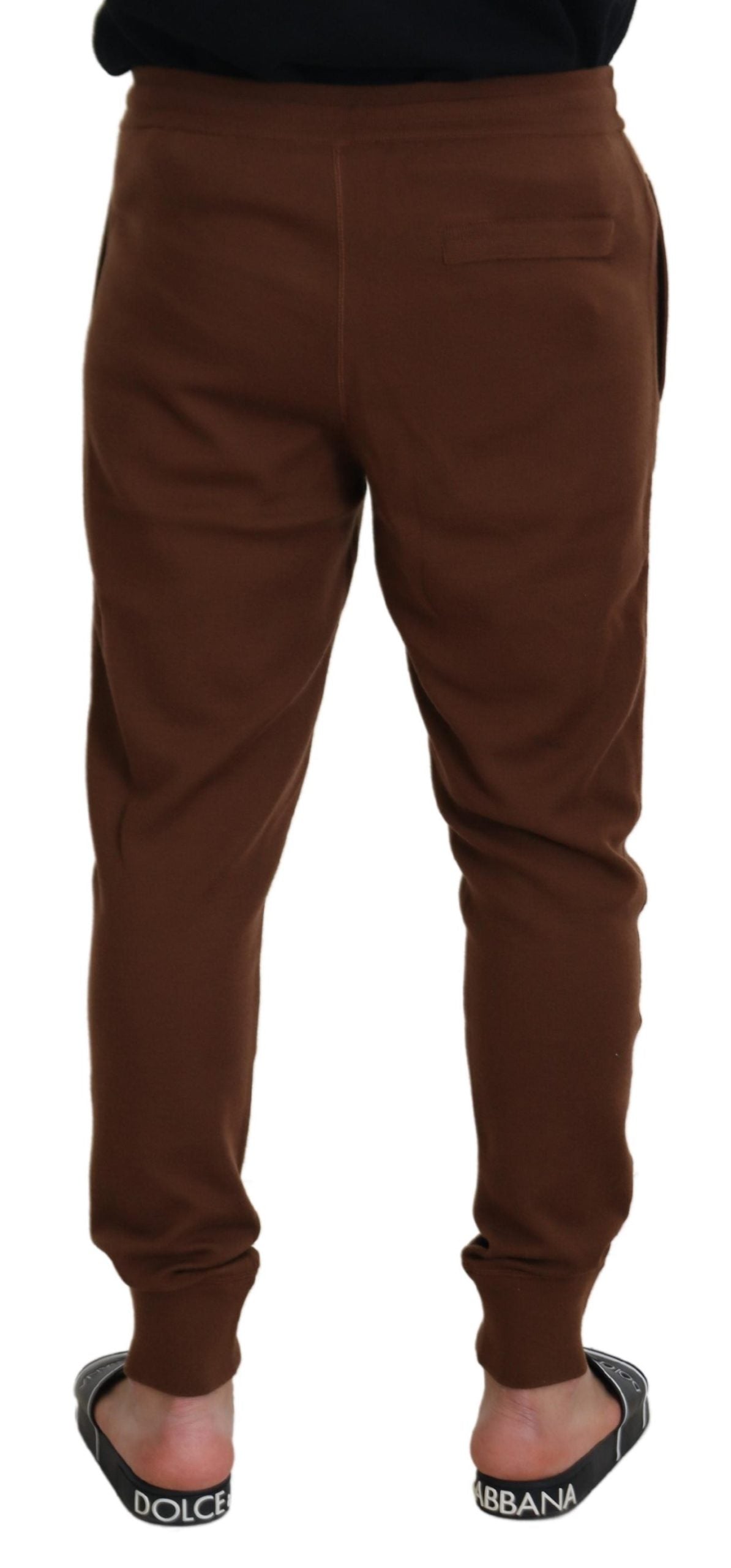 Dolce & Gabbana Brown Cashmere Drawstring Jogger Pants